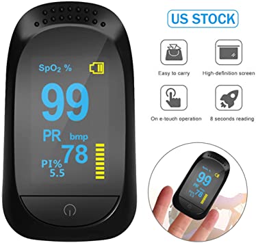 Fingertip Pulse Oximeter, Blood Pulse Oximeter Finger Pulse Blood Oxygen Level Fingertip Monitor for Household LED Display