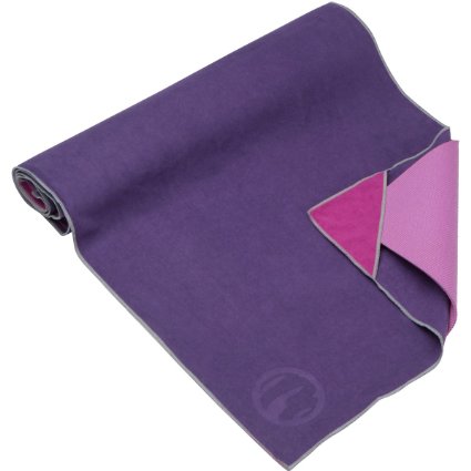 Skidless Non Slip Suede Microfiber Hot Yoga Towel - Exclusive Pockets at Each Corner to Secure Your Towel To your Mat (Tenchi Ears)