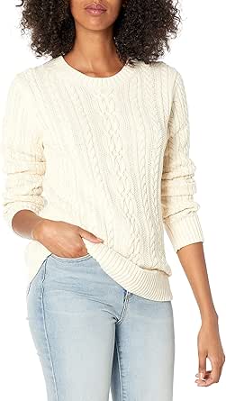 Amazon Essentials Womens Fisherman Cable Crewneck Sweater