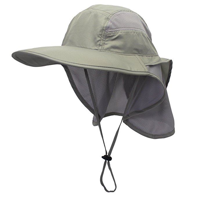 Connectyle Outdoor Neck Flap Sun Hat Large Brim Sun Protection Bucket Fishing Hats