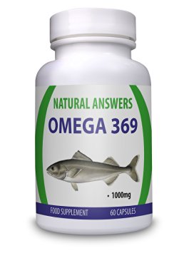 Omega 3 6 9 Fish Oil by Natural Answers - 1000mg - 60 Capsules - 1 Months Supply - Omega 3 6 9