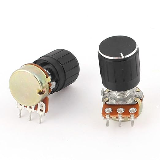 uxcell 2 Pcs B10K 10K Ohm 13mm Rotating Shaft Audio Single Linear Potentiometer Pot