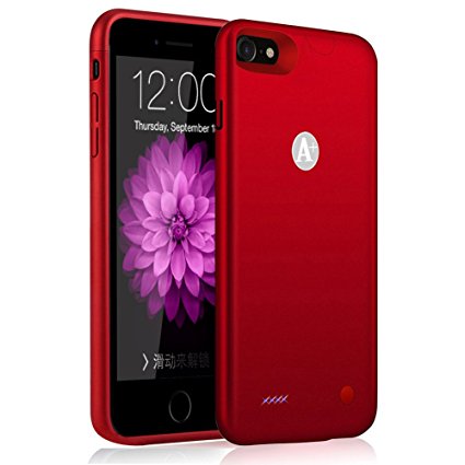 iPhone 6s Plus / 6 Plus Battery Case,TQTHL Updated [4000mAh] Portable Charger Ultra Slim Extended Power Bank Charging Case (Up to 150% Extra Battery Power) for iPhone 6/6s Plus (5.5-inch)-Red