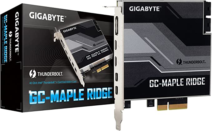 GIGABYTE GC-MAPLE RIDGE (Intel/Thunderbolt 4/ JHL 8540 Controller/ 2x USB Type-C/ 1x DisplayPort 1.4/ 2x Mini DisplayPort/ Max Bandwidth 40GB/s/ PCle Card)