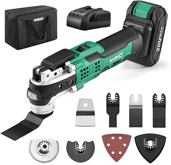 Oscillating Tool, 20V Max Cordless Multifunctional Tool, 2.0Ah Lithium-Ion Battery, 6 Variable Speed