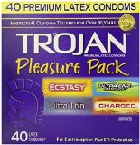 Trojan Condom Pleasure Pack Lubricated 40 Count 40 Condoms