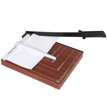 HOMDOX Wooden Office Home 12" A4 Paper Desk Tops Paper Trimmer Guillotine Paper Cutter Scrap Machine 12 Sheet Capacity