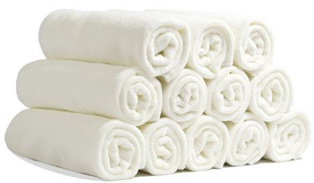 Royal Baby Washcloths -12 Pack Towels -12 x 12 inches - Extra Soft & Highly Absorbent Towels For Baby's Sensitive Skin - Reusable, Lint and Streak Free