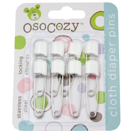OsoCozy Diaper Pins, White