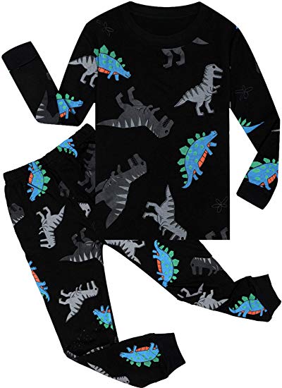 Tkala Fashion Boys Long Set Dinosaur Pajamas Winter Outfits Clothes 100% Cotton Kids Pjs Sleepwear