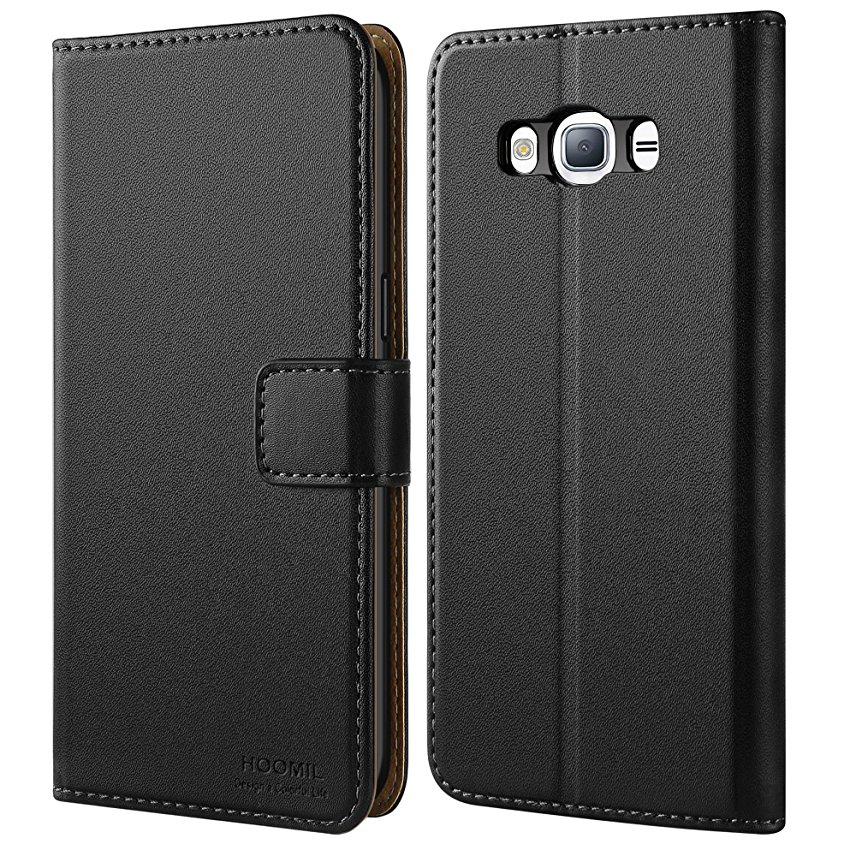 Galaxy J3 Case, HOOMIL [Wallet Series] Premium Leather Wallet Case Slim fit Protective for Samsung Galaxy J3 2016 / J3 2015 / J310 - Black (H3006)