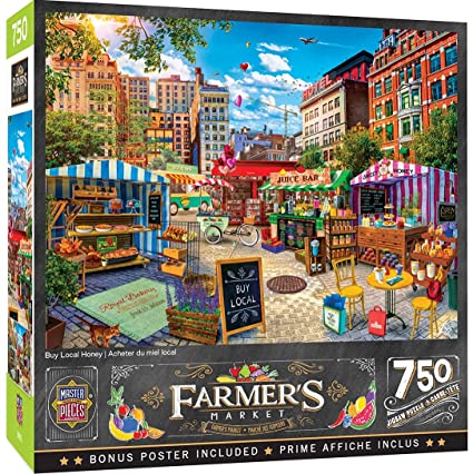 MasterPieces Farmer's Market 750 Puzzles Collection - Buy Local Honey 750 Piece Jigsaw Puzzle