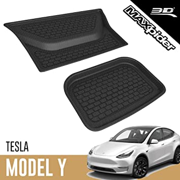 3D MAXpider Rubber Cargo Liner for 2020-2021 Tesla Model Y Lower Cargo Bay – Custom Fit All-Weather Kagu Series (NOT FIT 7-SEAT)