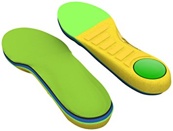 Spenco Kids Polysorb Premium Orthotic Arch Support Shoe Insoles for Children, Youth 3-4.5