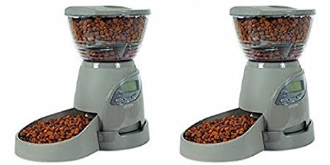 Petmate Infinity 10 lb Portion Control Automatic Dog Cat Feeder 2 pk