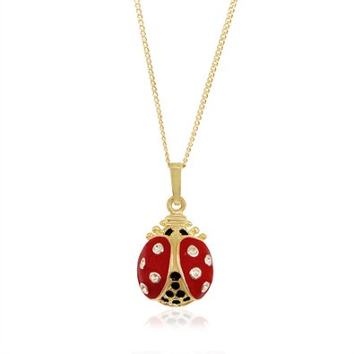 OCEANAampSP Ladybug Pendant Crystal Ladybug Pendant Gold Ladybug Pendant Necklace 16quot