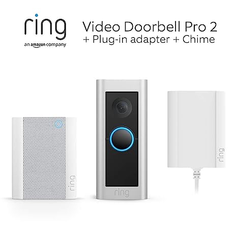 Ring Video Doorbell Pro 2   Plug-In Adaptor and Chime by Amazon | Doorbell camera 1536p HD , Head to Toe Video, 3D Motion Detection, Wifi | 30-day free trial of Ring Protect | Works with Alexa