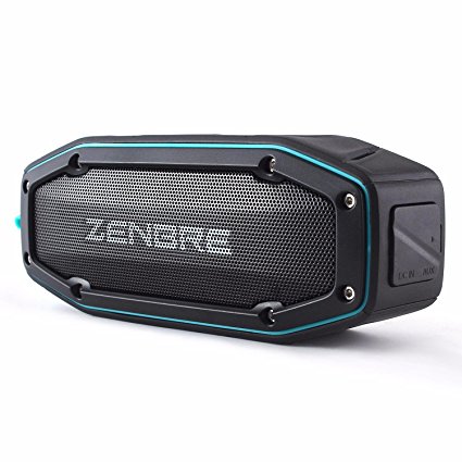 Bluetooth Speakers, ZENBRE D6 Outdoor Bluetooth 4.1 Speakers, 2x5W Portable IPX6 Waterproof Speakers with 18h Play-time (Blue)