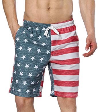 ATTRACO Mens Swim Trunks Summer Beach Shorts Board Shorts Pockets 21" Boardshorts