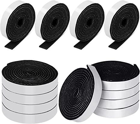 1/2 x 60 Inch Felt Strips with Adhesive Backing Self-Stick Heavy Duty Felt Tapes Polyester Felt Strip Rolls for Protecting Furniture and Freedom DIY Adhesive (24, Black)