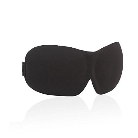 Soft Eye Mask for Sleeping - Countered Shape 3D Sleep Mask with Velcro Strap   FREE Earplugs & Carry Bag