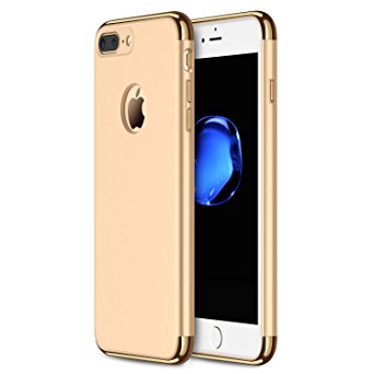 iPhone 7 Plus Case, RANVOO 3 in 1 Anti-Scratch Anti-fingerprint Shockproof Electroplate Frame with Non Slip Coated Surface Excellent Grip Case for iPhone 7 Plus, Gold