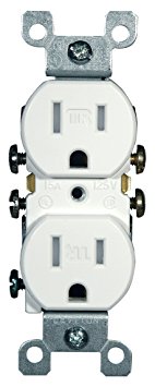 Leviton T5320-W 15 Amp, 125 Volt, Tamper Resistant, Duplex Receptacle, Residential Grade, Grounding, White