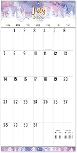 2024-2025 Wall Calendar - Monthly Wall Calendar 2024-2025, July 2024 - December 2025, 11.8" x 24"(Open), Hanging Hook, Blocks and Holidays