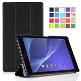 MoKo Sony Xperia Z3 Tablet Compact Case - Ultra Slim Lightweight Smart-shell Stand Cover Case for Xperia Z3 8 Inch Tablet Compact BLACK With Smart Cover Auto Wake  Sleep