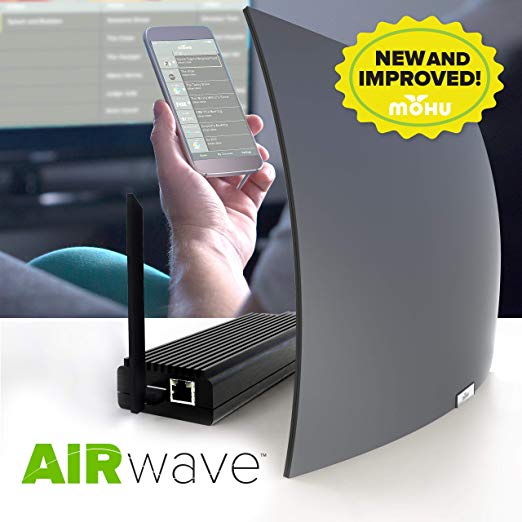 Mohu AirWave 30 Mile Antenna and Tuner with Free OTA Guide App- 2019, New and Improved
