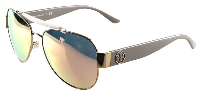 Tory Burch 6043q Womens/Ladies Aviator Full-rim Mirrored Lenses Sunglasses/Eyewear