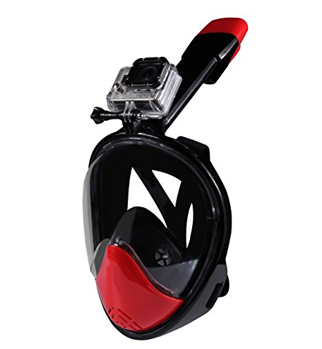 Gonezon 180¡ãFull Face Snorkel Mask Set with Easy Breath for Anti-fog Diving.No Leaking with Snorkeling Sports Aquatics Mask.Large View Field.Durable Medical Silicone to Fit Various People