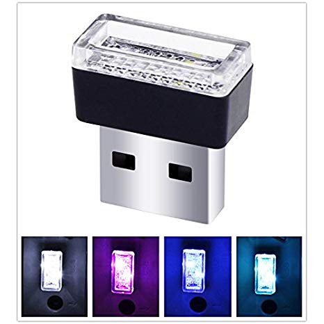 USB LED Car Interior Atmosphere Light Feet Lamp Illumination Decoration Light(Ice Blue light)