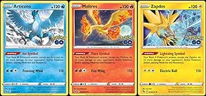 Articuno Moltres Zapdos - Pokemon Go - Foil - Legendary Card Lot - 3 Card Set