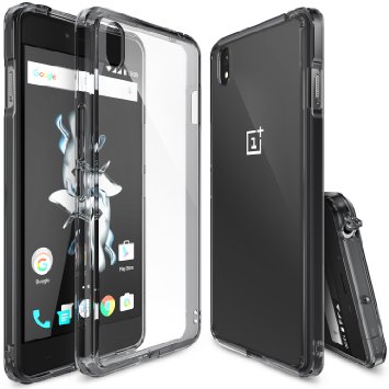 OnePlus X Case, Ringke FUSION [SMOKE BLACK] Shock Absorption TPU Bumper Drop Protection [FREE Screen Protector] Premium Crystal Clear Hard Back [Anti-Static][Scratch Resistant] for OnePlus X