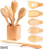 Neet Organic Bamboo Elevated Cooking and Serving Utensils 6 Piece Set BMB-SU6