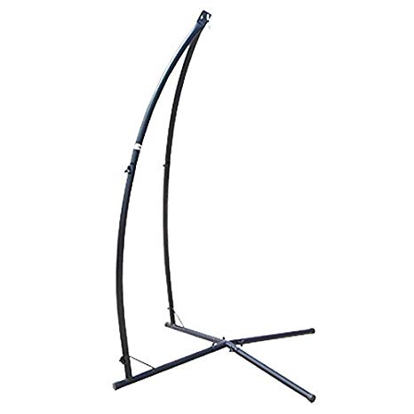AMANKA Support to hang a suspended rocking chair Black Steel Stand 215cm in height max weight 120Kg for indoor and outdoor