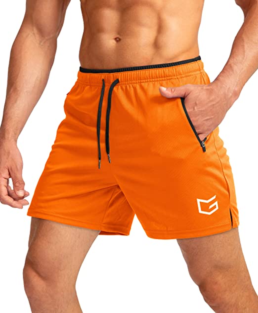 G Gradual Men's Running Shorts with Zipper Pockets Quick Dry Gym Athletic Workout 5" Shorts for Men