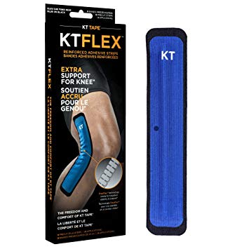 KT Tape KT Flex Reinforced Adhesive Strips for Knees, 8 Precut 10 inch Strips, Blue (KTFLEX)