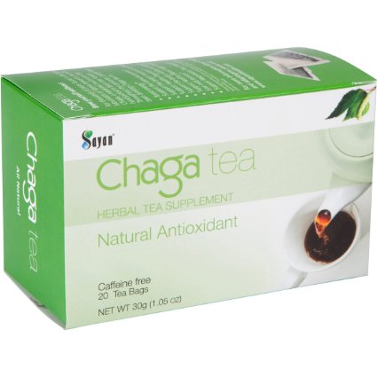 Siberian Chaga Medicinal Mushroom Tea - Wild Raw Herbal Tea Supplement Caffeine Free 20 Tea Bags
