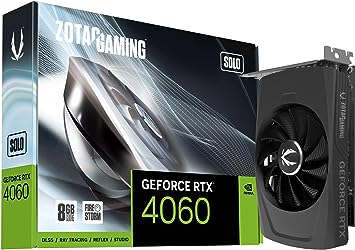 ZOTAC Gaming GeForce RTX 4060 8GB Solo DLSS 3 8GB GDDR6 128-bit 17 Gbps PCIE 4.0 Super Compact Gaming Graphics Card, ZT-D40600G-10L