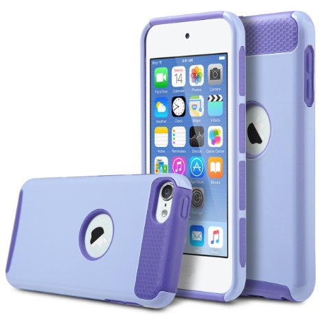 iPod Touch 6th Generation Case,iPod 6 Case,ULAK [Colorful Series] Slim Fit Protective iPod Touch Case 2-Piece Style Hybrid Hard Case Cover for Apple iPod touch 5 6th Generation(Purple)