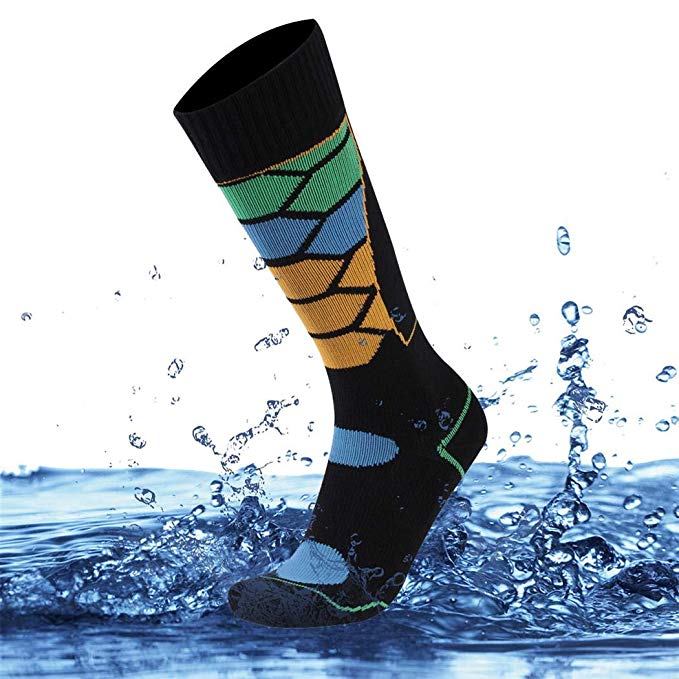 SuMade 100% Waterproof Socks, Unisex Breathable Knee High Cushioned Wicking Cycling Hiking Skiing Snowboarding Socks 1 Pair