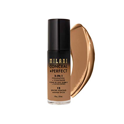 Milani Conceal   Perfect 2-in-1 Foundation   Concealer - Spiced Almond (1 Fl. Oz.) Cruelty-Free Liquid Foundation - Cover Under-Eye Circles, Blemishes & Skin Discoloration for a Flawless Complexion