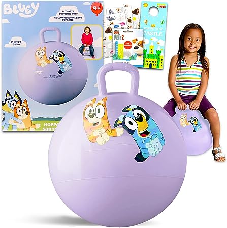 Disney Bluey Hopper Ball Outdoor Toy Set - Bundle Includes Bluey 15" Hopper Ball for Boys and Girls Outdoor Activities, Parties Plus Stickers, More | Bluey Outdoor Toys for Toddlers