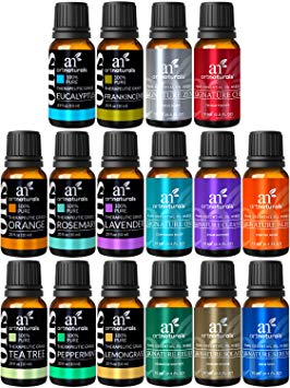 ArtNaturals Pure Essential Oil and Blends – (16 x 10ml) – 8 100% Pure Oils and 8 Signature Blend – Therapeutic Grade Gift Set