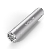 RAVPower Portable Charger 3200mAh External Battery Pack Power Bank with Ultra bright flashlight3rd Gen Mini iSmart Technology Apple Adapter Not Includedfor Phones Tablets and more-Silver