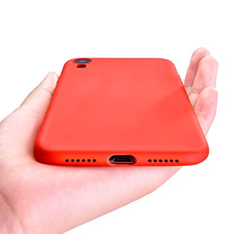 Ainope Compatible iPhone Xr Liquid Sillicone Case, Gel Rubber Full Body Protection Shockproof Cover Case Drop Protection Compatible iPhone 6.1 inch (Red)