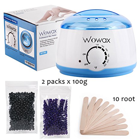 WOWAX Wax Warmer Hard Wax Beans, Hair Removal Waxing Kit with Wax Heater ,Wax Beads, Wax Applicator