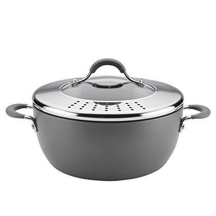 Circulon Radiance Hard-Anodized Nonstick Covered Casserole, 5.5-Quart, Gray